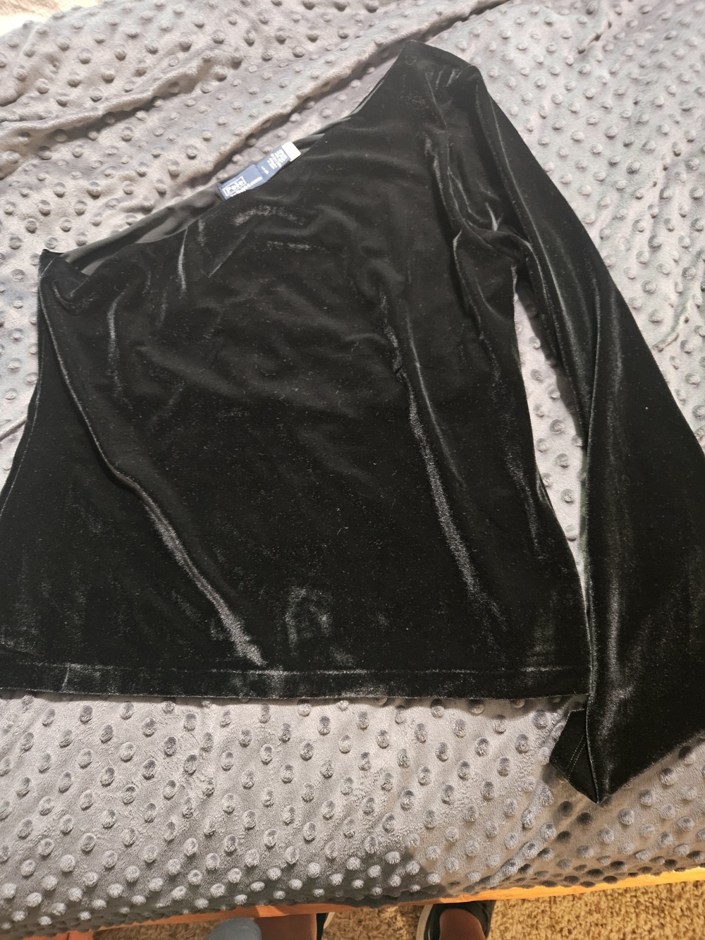Polo by Ralph Lauren Black Velvet Scoop-Neck Sweater